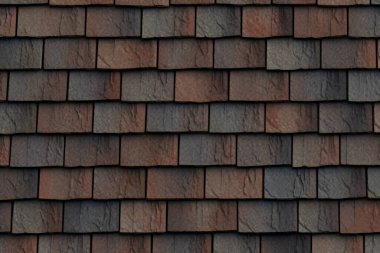 Çatı kiremitlerinin işlenmiş kolajı yüzey dokusu. Pankart, arkaplan veya 3B haritalama için doku