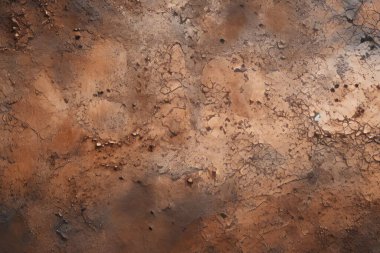 İşlenmiş kolaj eski kuru kahverengi kil yüzey dokusu. Pankart, arkaplan veya 3B haritalama için doku