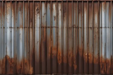 Paslı metal çit ya da gün ışığında işlenmiş kolaj. Pankart, arkaplan veya 3B haritalama için doku