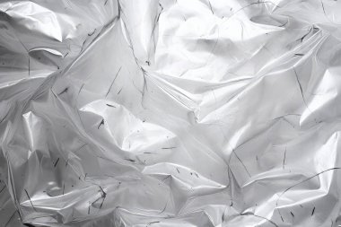 Şeffaf selofan plastik folyo dokusunun işlenmiş kolajı. Pankart, arkaplan veya 3B haritalama için doku