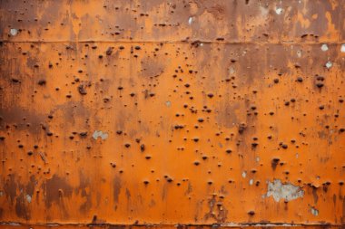 Eski paslı metal duvar yüzey dokusunun işlenmiş kolajı. Pankart, arkaplan veya 3B haritalama için doku