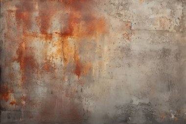 Gündüz vakti paslı metal yaprak dokusunun işlenmiş kolajı. Pankart, arkaplan veya 3B haritalama için doku
