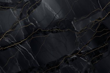 Siyah mermer desenli lüks kolaj. Pankart, arkaplan veya 3B haritalama için doku