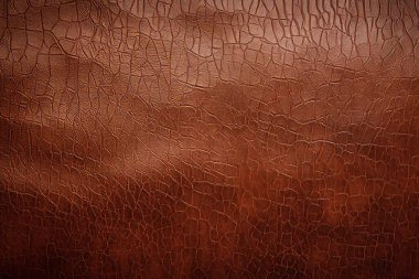 Kahverengi deri yüzey dokusundan işlenmiş kolaj. Pankart, arkaplan veya 3B haritalama için doku