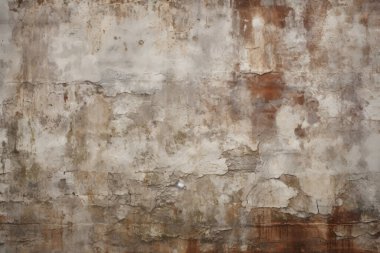 Kirli, kahverengi beton yüzey dokusunun işlenmiş kolajı. Pankart, arkaplan veya 3B haritalama için doku