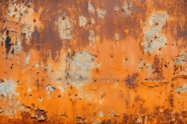 Eski paslı metal duvar yüzey dokusunun işlenmiş kolajı. Pankart, arkaplan veya 3B haritalama için doku