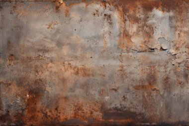 Turuncu paslı metal yüzey dokusunun işlenmiş kolajı. Pankart, arkaplan veya 3B haritalama için doku