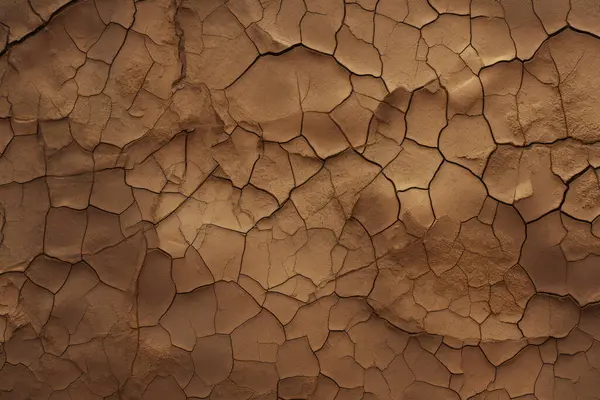 Kurumuş çatlamış toprak yüzey dokusunun işlenmiş kolajı. Pankart, arkaplan veya 3B haritalama için doku