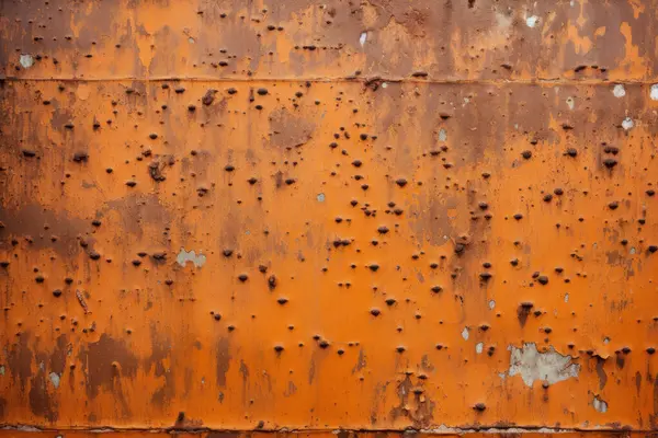 Eski paslı metal duvar yüzey dokusunun işlenmiş kolajı. Pankart, arkaplan veya 3B haritalama için doku