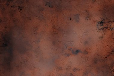 Paslı metal masa yüzey dokusunun işlenmiş kolajı. Pankart, arkaplan veya 3B haritalama için doku