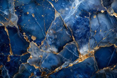 Donanma mavi akik mermer desenli ve altın damarlı fotoğraf. Arkaplan veya haritalama için arkaplan dokusu