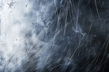 Silver 'ın fotoğrafı eski metal levhayı tırmalamış. Arkaplan veya haritalama için arkaplan dokusu