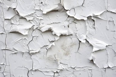 Kabuğu soyulmuş beyaz alçı duvarın fotoğrafı. Arkaplan veya haritalama için arkaplan dokusu