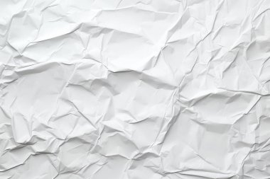 Buruşmuş beyaz kağıt dokusunun işlenmiş kolajı. Pankart, arkaplan veya 3B haritalama için doku