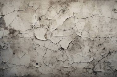 Görünür çatlak dokusuna sahip eski bir duvar kolajı. Pankart, arkaplan veya 3B haritalama için doku