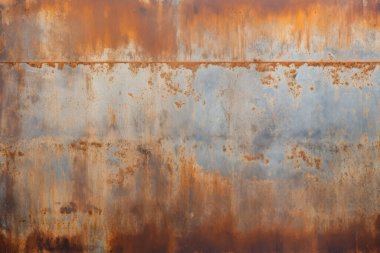 Paslı metal yüzey dokusunun işlenmiş kolajı. Pankart, arkaplan veya 3B haritalama için doku