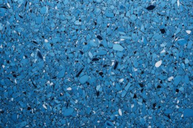 Lacivert terrazzo yüzey dokusunun işlenmiş kolajı. Pankart, arkaplan veya 3B haritalama için doku