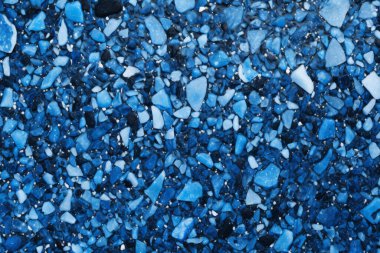 Lacivert terrazzo yüzey dokusunun işlenmiş kolajı. Pankart, arkaplan veya 3B haritalama için doku