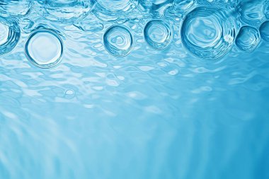 Temiz mavi su dokusunun işlenmiş kolajı. Pankart, arkaplan veya 3B haritalama için doku