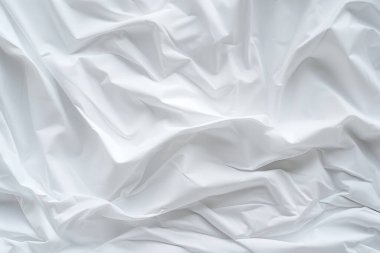 Buruşmuş beyaz kağıt dokusunun işlenmiş kolajı. Pankart, arkaplan veya 3B haritalama için doku