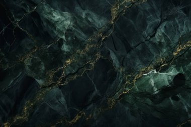 İşlenmiş kolaj, koyu yeşil parlak mermer dokular. Pankart, arkaplan veya 3B haritalama için doku
