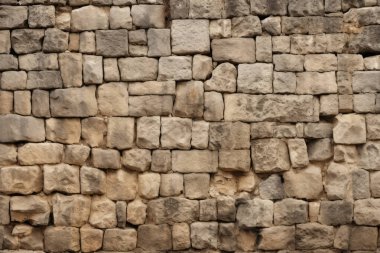 Gündüz vakti eski kum bloğu duvar dokusunun işlenmiş kolajı. Pankart, arkaplan veya 3B haritalama için doku