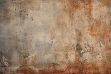 Kirli, kahverengi beton yüzey dokusunun işlenmiş kolajı. Pankart, arkaplan veya 3B haritalama için doku