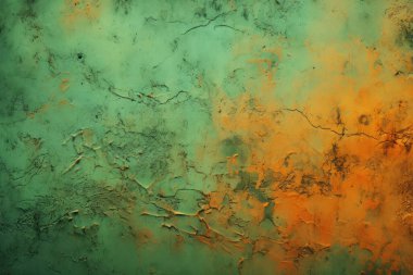 İşlenmiş grunge parçalı kolajı paslı, güpegündüz desenli metal. Pankart, arkaplan veya 3B haritalama için doku