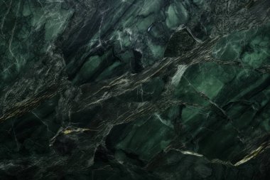 İşlenmiş kolaj, koyu yeşil parlak mermer dokular. Pankart, arkaplan veya 3B haritalama için doku