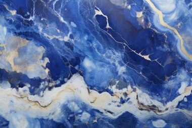 Lüks lacivert mermer desenli işlenmiş kolaj. Pankart, arkaplan veya 3B haritalama için doku