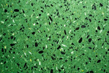 Yeşil terrazzo yüzey dokusunun işlenmiş kolajı. Pankart, arkaplan veya 3B haritalama için doku
