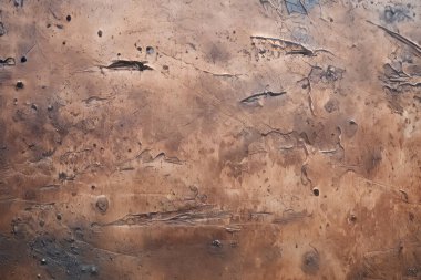İşlenmiş kolaj eski kuru kahverengi kil yüzey dokusu. Pankart, arkaplan veya 3B haritalama için doku