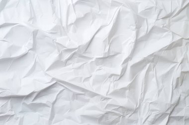 Buruşmuş beyaz kağıt dokusunun işlenmiş kolajı. Pankart, arkaplan veya 3B haritalama için doku