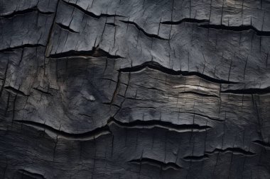 Eski siyah ağaç kabuğu yüzey dokusunun işlenmiş kolajı. Pankart, arkaplan veya 3B haritalama için doku