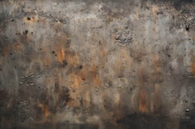 Gündüz vakti paslı metal yaprak dokusunun işlenmiş kolajı. Pankart, arkaplan veya 3B haritalama için doku