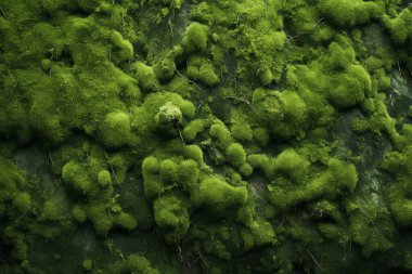 Yosunlu orman yüzey dokusunun işlenmiş kolajı. Pankart, arkaplan veya 3B haritalama için doku