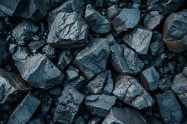 Büyük doğal siyah kömür yığınının fotoğrafı. Arkaplan veya haritalama için arkaplan dokusu