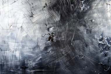 Silver 'ın fotoğrafı eski metal levhayı tırmalamış. Arkaplan veya haritalama için arkaplan dokusu