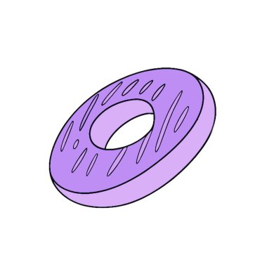 donut simgesi, vektör çizimi