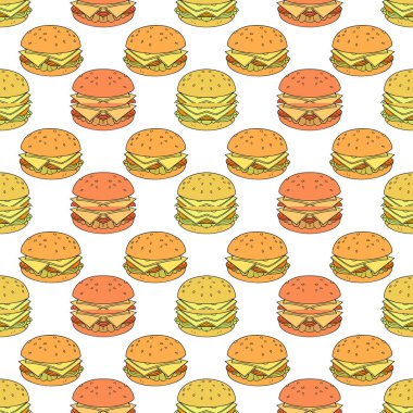 Hamburger deseni. Hamburger ve hamburgerin kusursuz deseni