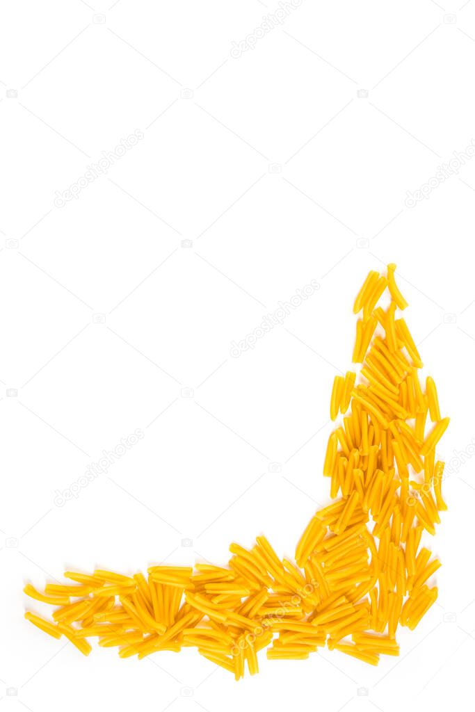 Fondo de pasta de quinua de arroz de maíz sin gluten sobre borde de