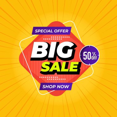 Büyük sarı ve turuncu arkaplan vektör tasarım örneklerinde% 60 'a varan özel satış teklifi.