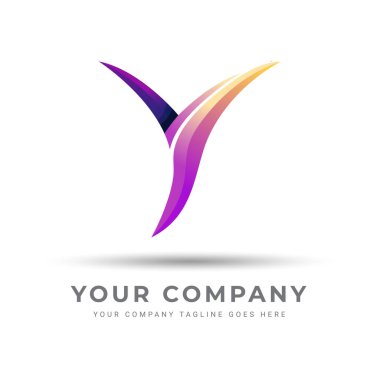 Y harfi logo tasarım şablonu elementleri