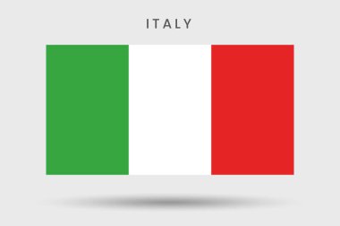 Düz stil İtalya bayrağı ikonu. Beyaz arkaplanda izole.