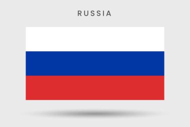 Beyaz arka planda izole edilmiş Rus bayrağı simgesi. vektör illüstrasyonu