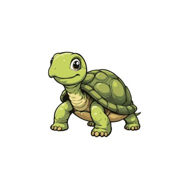 Şirin deniz kaplumbağası çizgi film vektörü