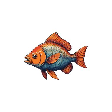 Renkli Japon Balığı Vektör İllüstrasyonu