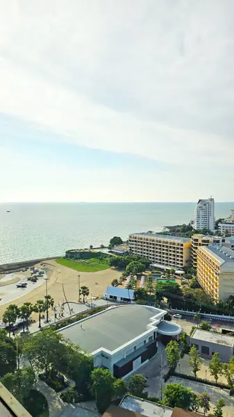 Tayland 'daki Pattaya Sahil Otelleri' nin Hava Görüntüsü
