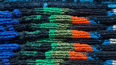 Hareketli geometrik desenli dokuya yakın çekim. Arkaplan ve tasarımlar için mükemmel.