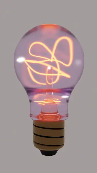 Beyaz arkaplandaki bir ampulün 3d biçimlendirilmiş resim modeli, 3d dijital oluşturulmuş resim ürünü 3d